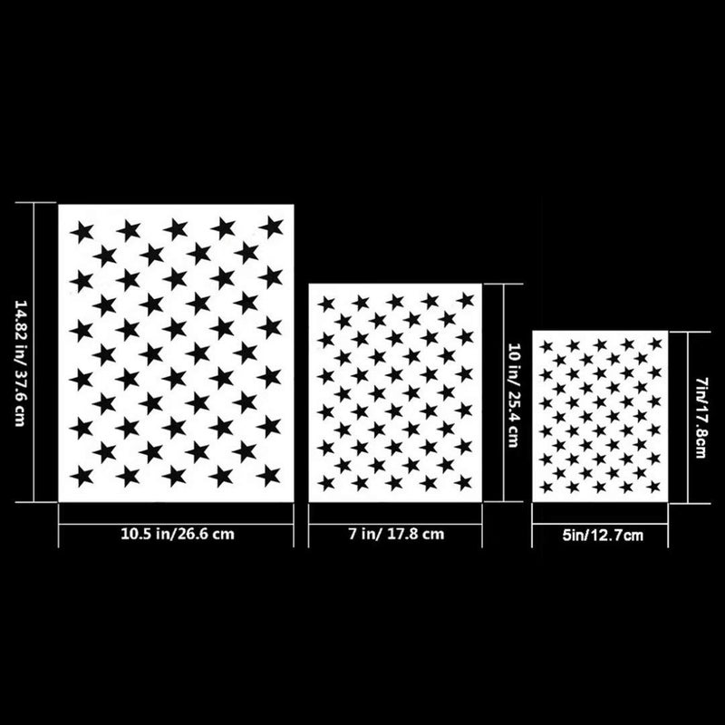 HSIULMY American Flag 50 Star Stencil Template, 6 Pack/3 Sizes Reusable Starfield Stencil for Painting on Wood, Fabric, Paper, Airbrush, Glass and Wall Art, DIY Crafts Design,American Flag Projects - Image 5
